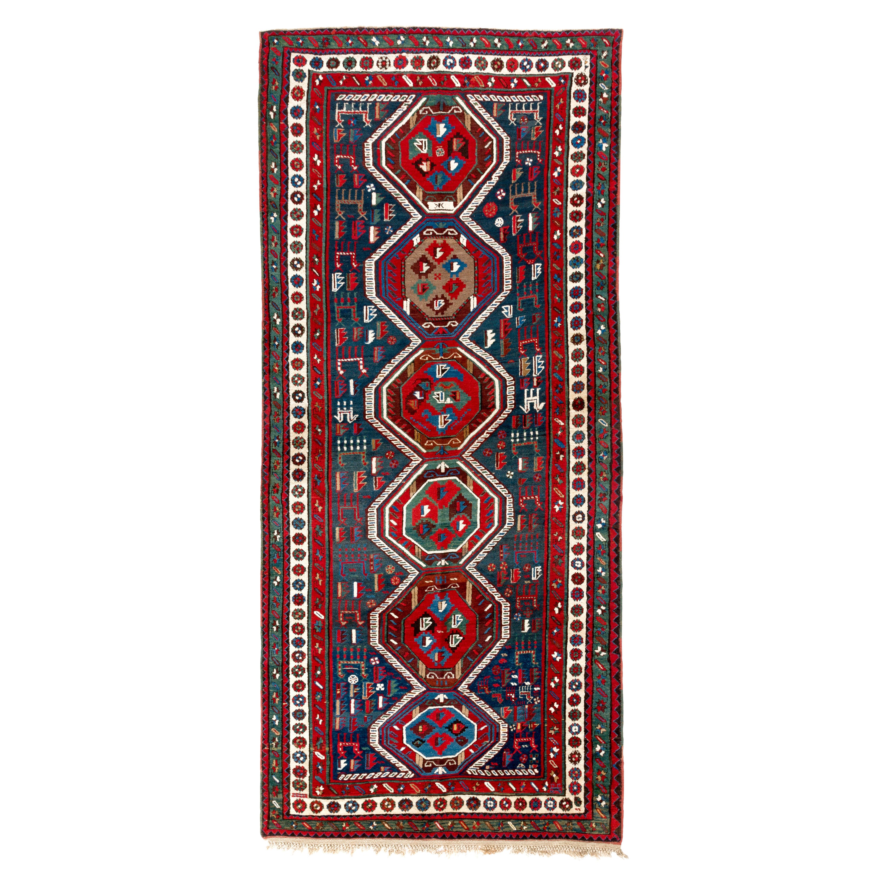 5x10.7 ft Antique Caucasian Moghan Shahsavan Rug, Excellent Condition