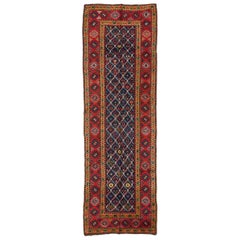 3.7x11.4 Fuß Antiker kaukasischer Talish-Läufer, ca. 1880, 100 % Wolle