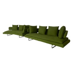 Used Pair of B&B Italia "Arne" 3-Seat Sofas - In Green Fabric