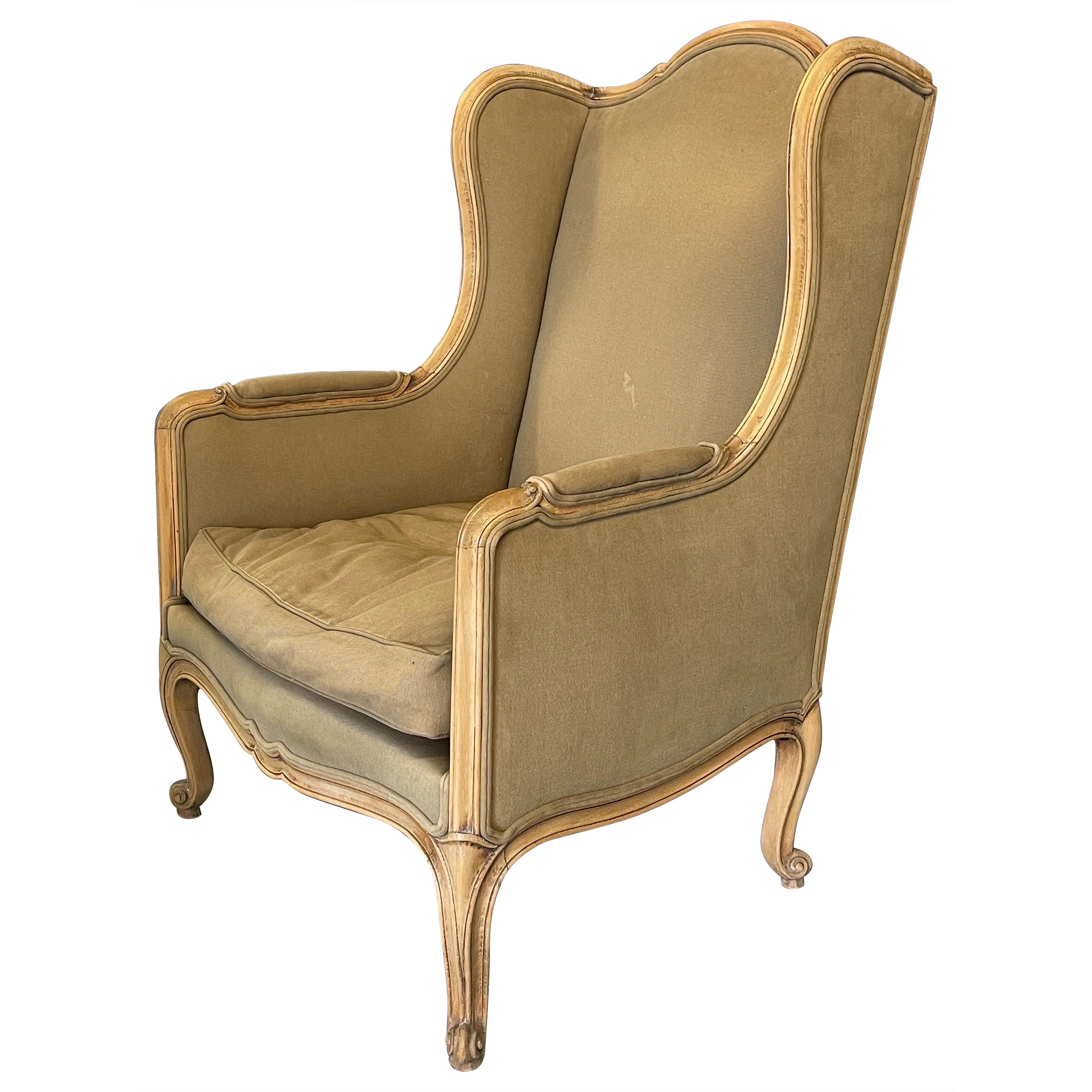 Large french Louis XV bergere chair  For Sale