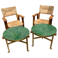 Pair of ceramic sides tables Italy 1980