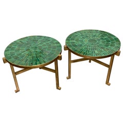 Pair of ceramic sides tables Italy 1980