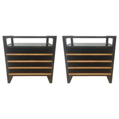 Pair Edward Wormley Nightstands, End Tables, Magazine Book Shelves