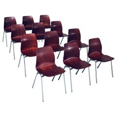 Vintage Midcentury Design Stacking Chairs by Elmar Flötotto for Pagholz, 1960's Germany