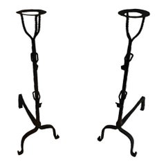 Pair of Wrought Iron Landiers