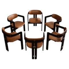Augusto Savini Pamplona Esszimmerstühle für Pozzi, 1965, 6er-Set, Set