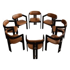 Augusto Savini Pamplona Esszimmerstühle für Pozzi, 1965, 8er-Set, Set