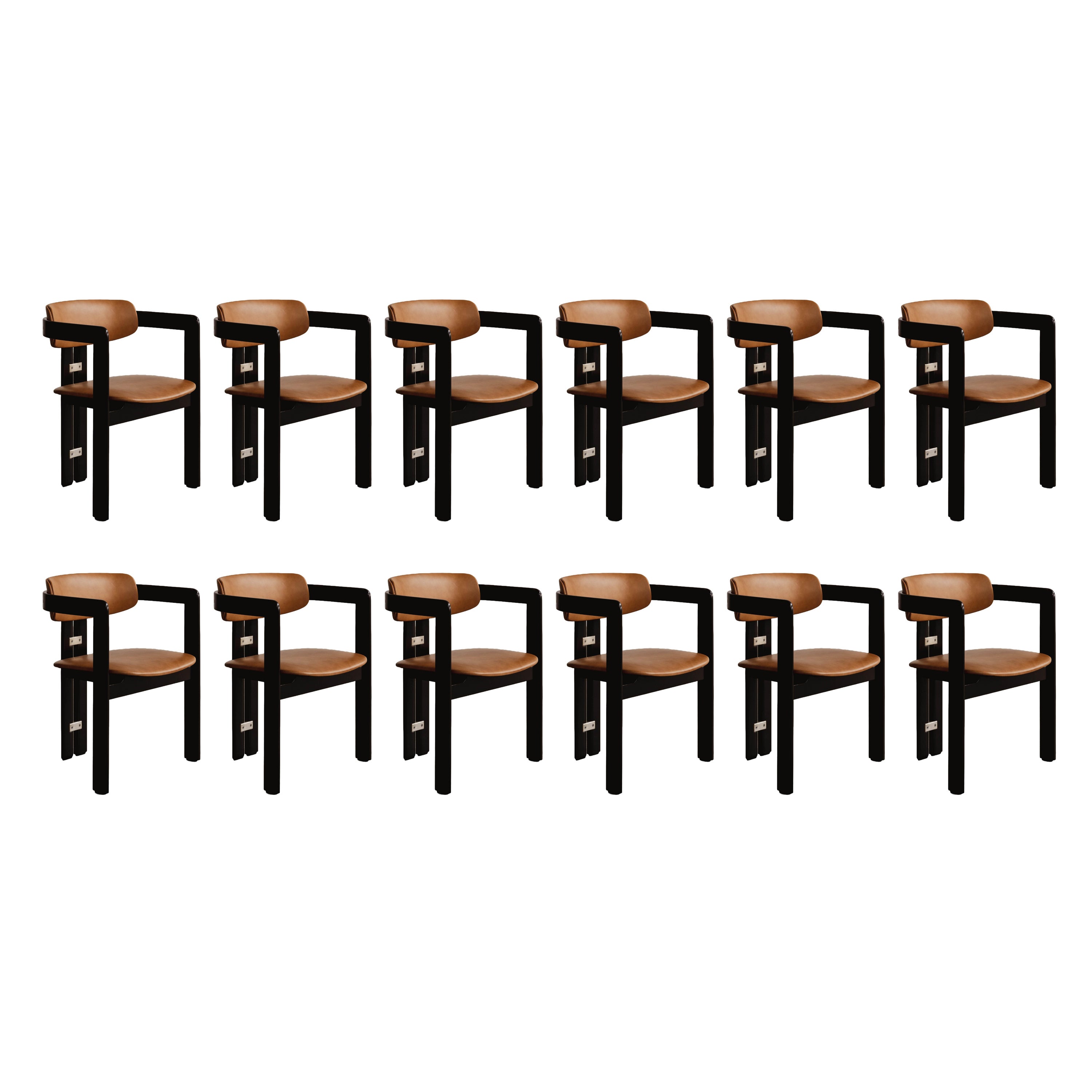 Augusto Savini “Pamplona” Dining Chairs for Pozzi, 1965, Set of 12