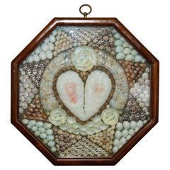 STUNNiNG Vintage SAILORS STYLE VALENTINE SHELL DISPLAY CASE WALL ART