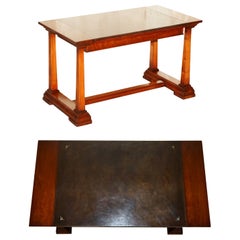 VINTAGE HARRODS KENNEDY BROWN LEATHER ARITECTURAL WRiTING TABLE OR DESK
