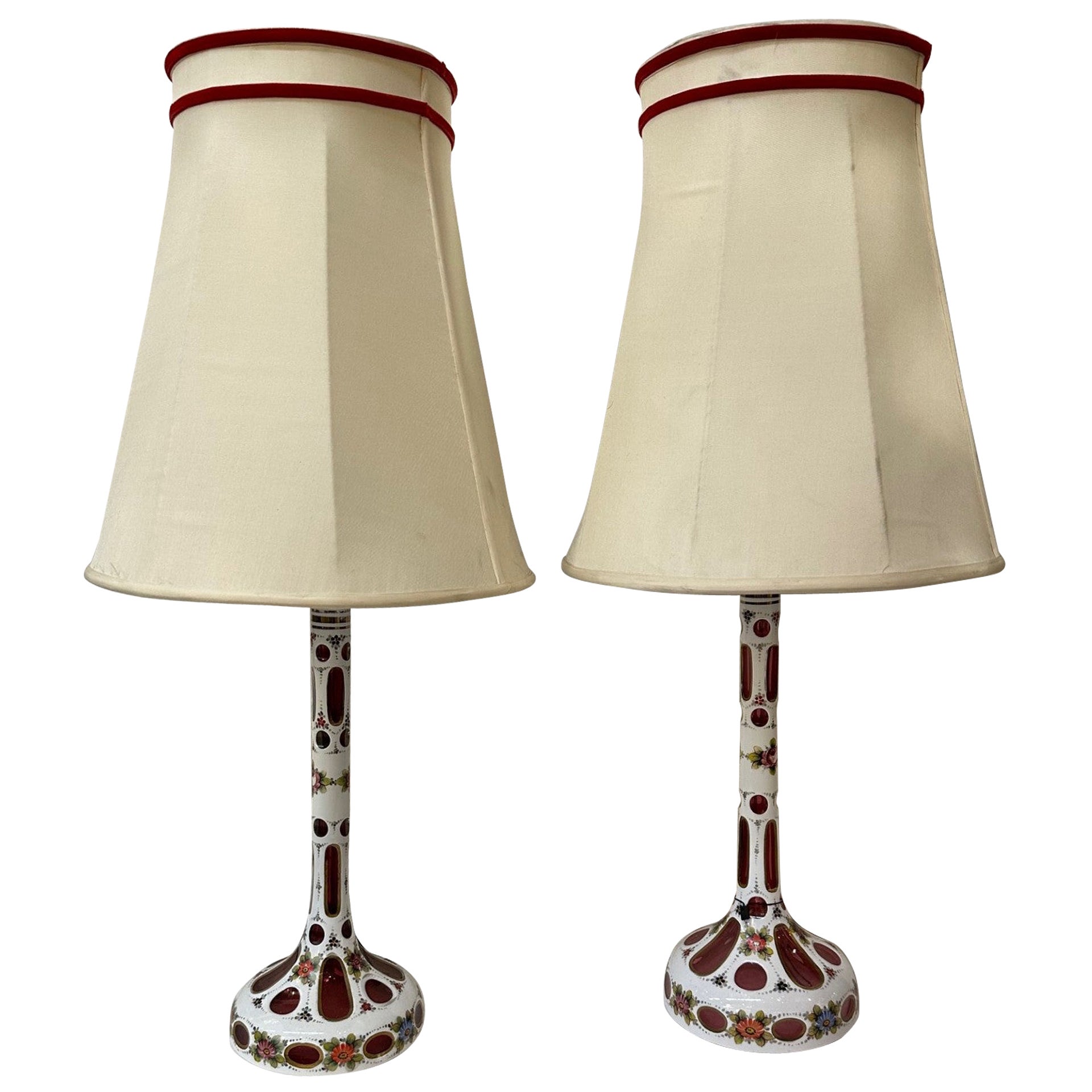 Pair of Bohemian Lamps  For Sale