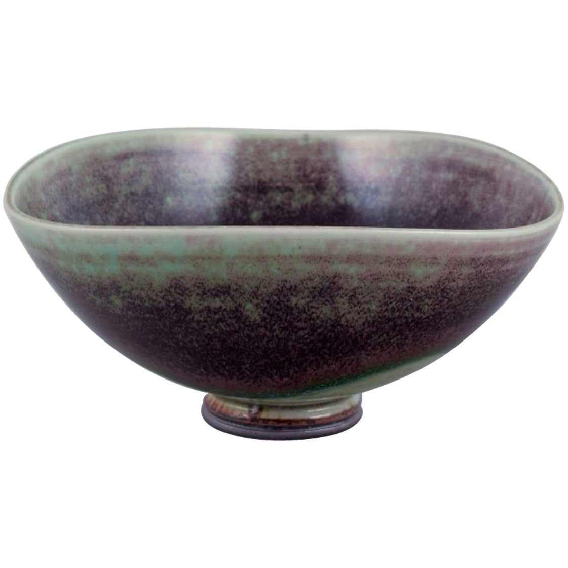Berndt Friberg for Gustavsberg Studio. Unique ceramic bowl in Aniara glaze.