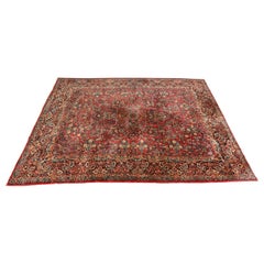 Vintage Hand-Knotted Persian Sarouk Room Size Rug, Circa 1930s