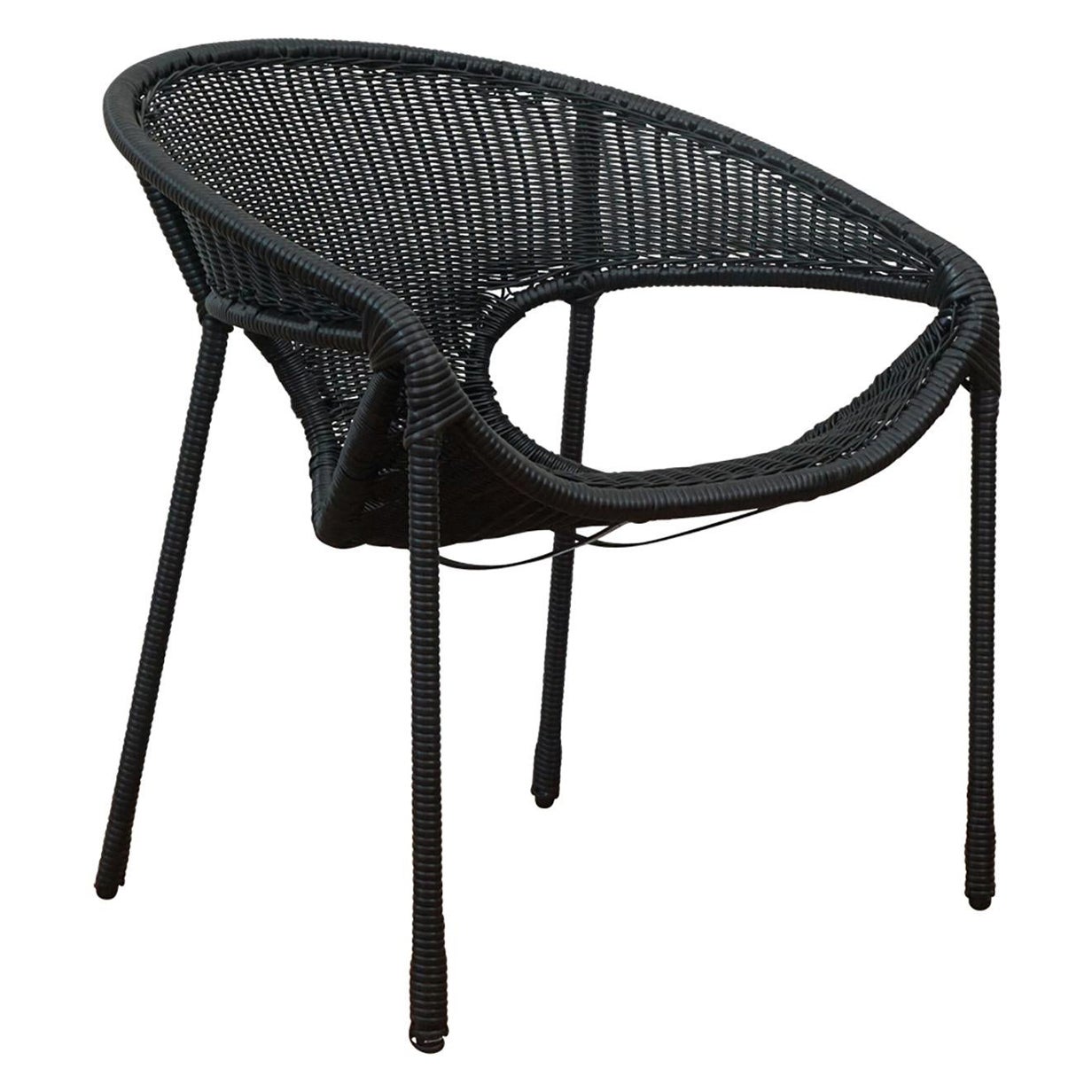Tulum Outdoor Woven Dining Chair BLACK For Sale