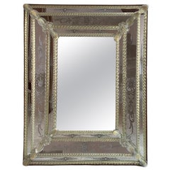 Miroir or vénitien en verre de Murano par Barbini Brothers 