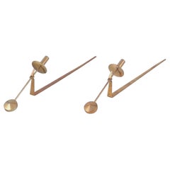Retro Skultuna, Sweden.Pair of wall-mounted candle sconces in brass.