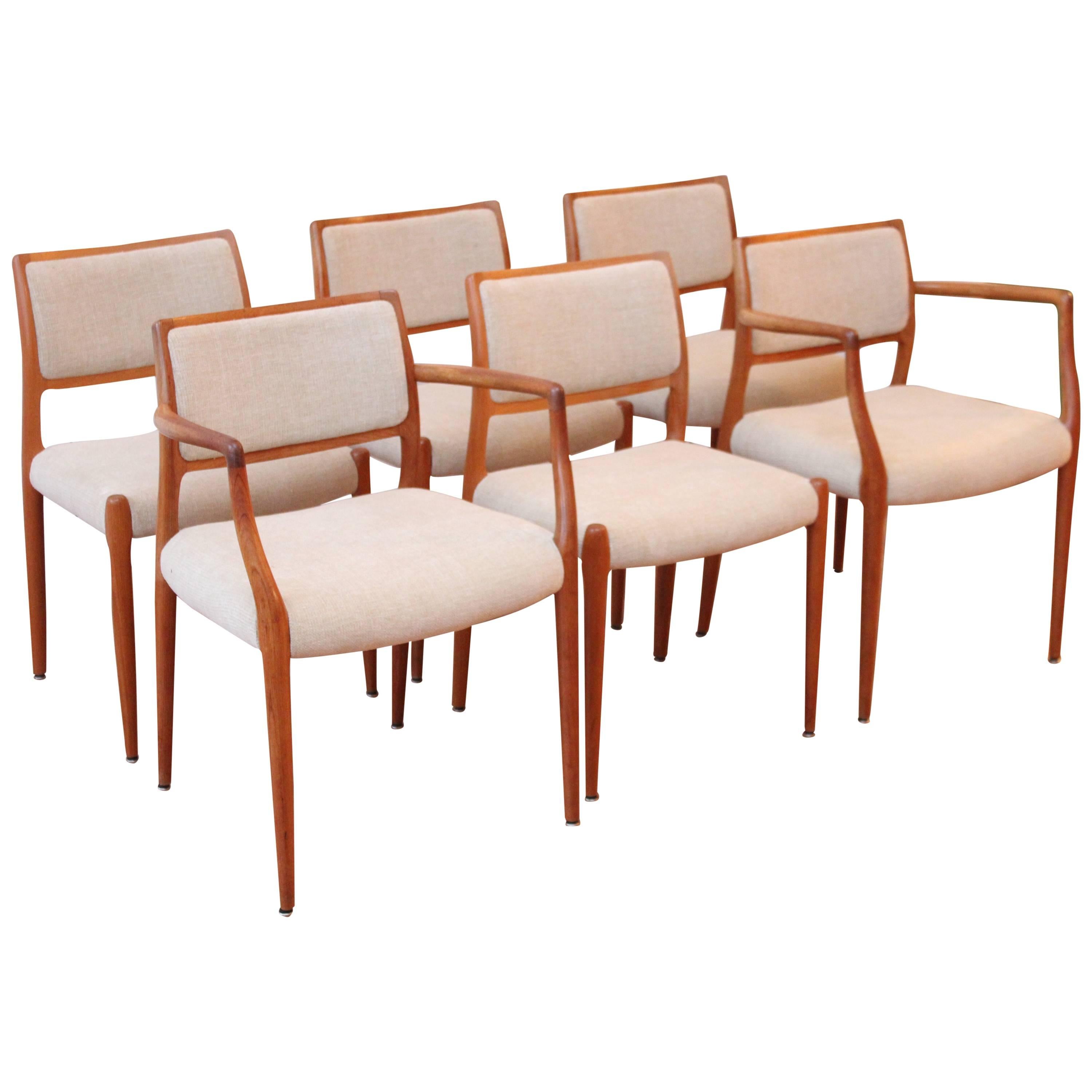 Six Danish Modern Dining Chairs by Niels Otto Møller
