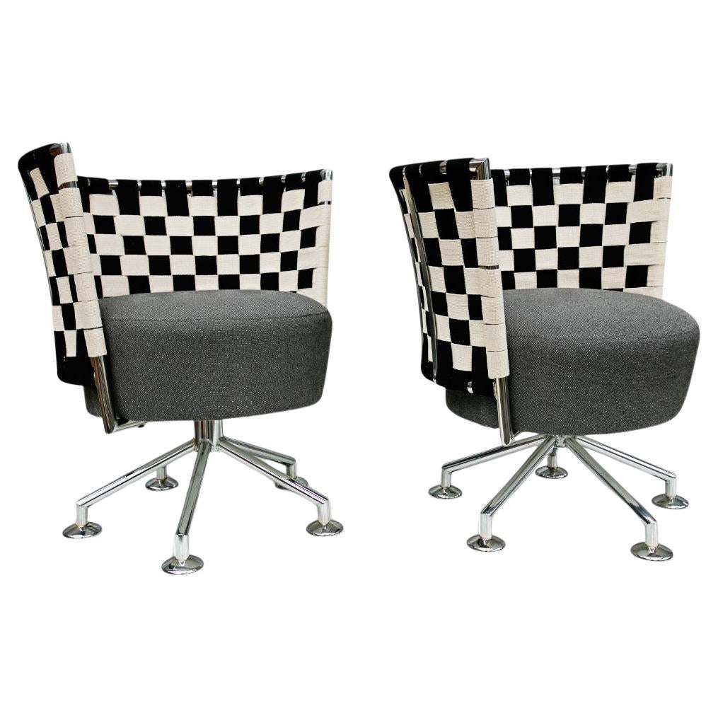 "Circus" Armchairs in Steel and Fabric by Peter Maly, 1990s For Sale