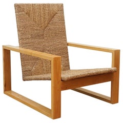 Wood and braided abaca chair "Palmilla"