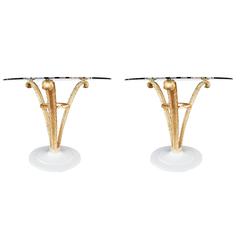 Pair of Grosfeld House Gold Leaf Side Tables 12