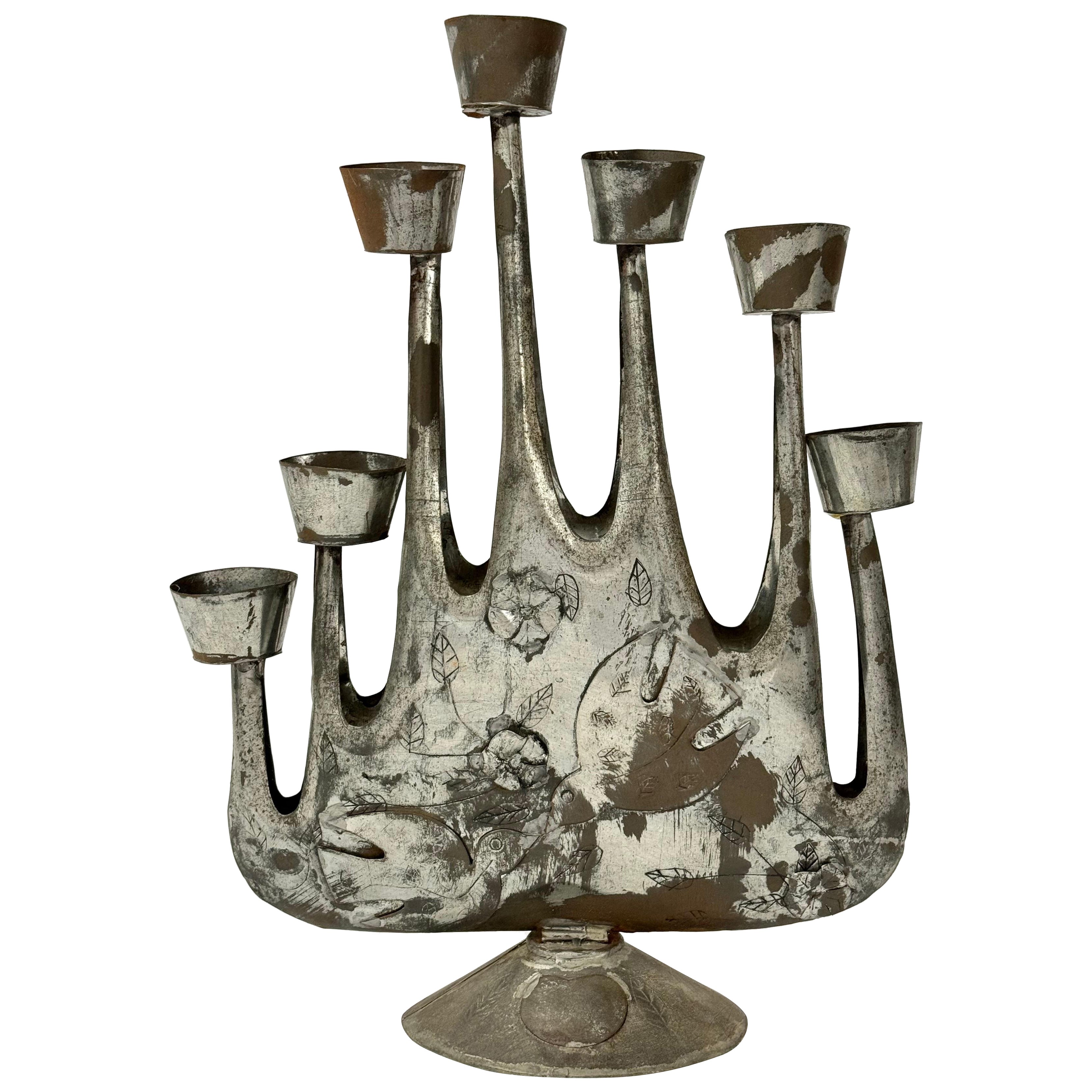 Mid Century Brutalist Candelabra by Gene Byron