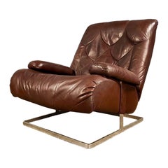 Tetrad Nucleus Brown Armchair Leather Chairs Sofa Mid Century Vintage Retro MCM