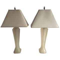 Pair of Paolo Gucci for Gucci Opaque Lucite Table Lamps