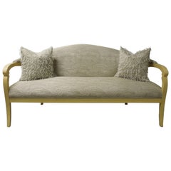 J Robert Scott Neutral "Deanna" Sofa in Lacquer and Custom Fabric