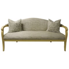  J Robert Scott Neutral "Deanna" Sofa in Lacquer and Custom Fabric