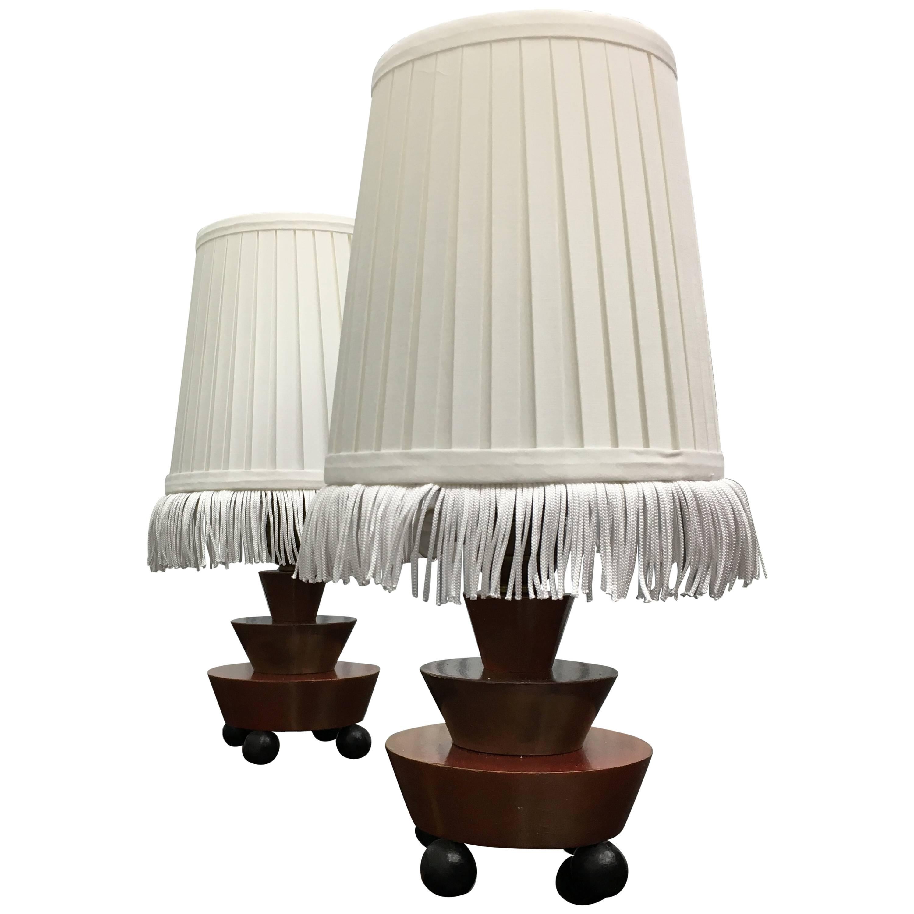 Pair of German Art Deco Table Lamps