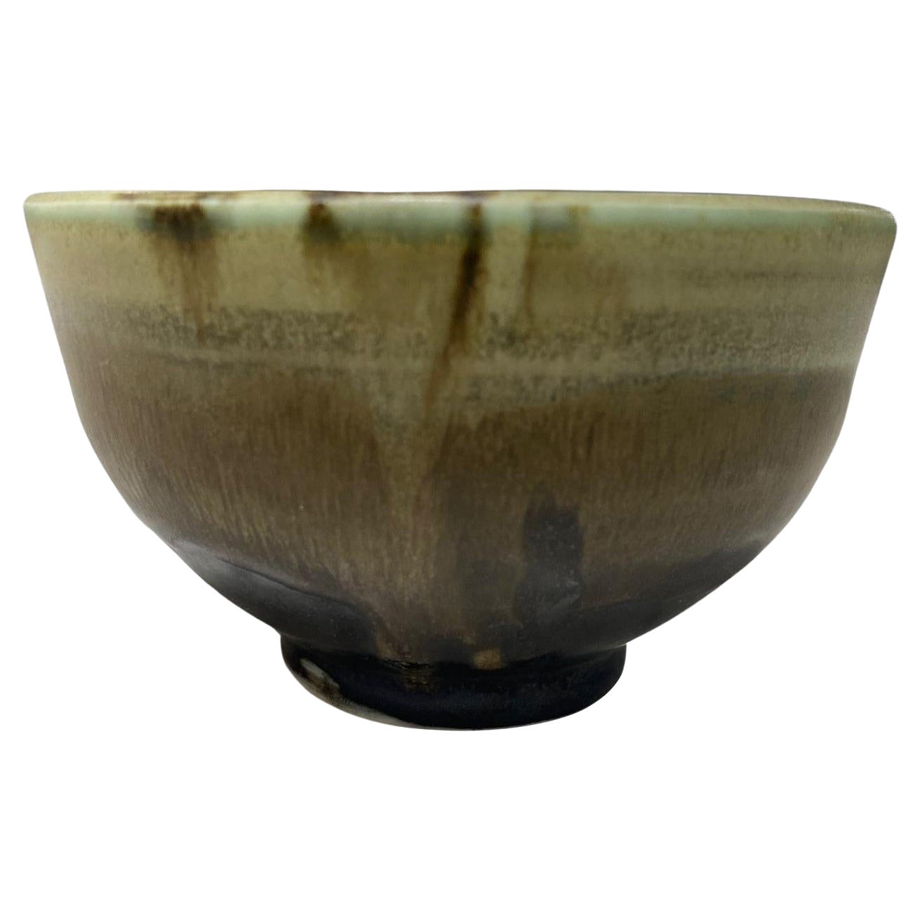 Tashiko Tazaezu Signierte glasierte Chawan-Teeschale aus japanischer Hawaii-Studio-Keramik, signiert