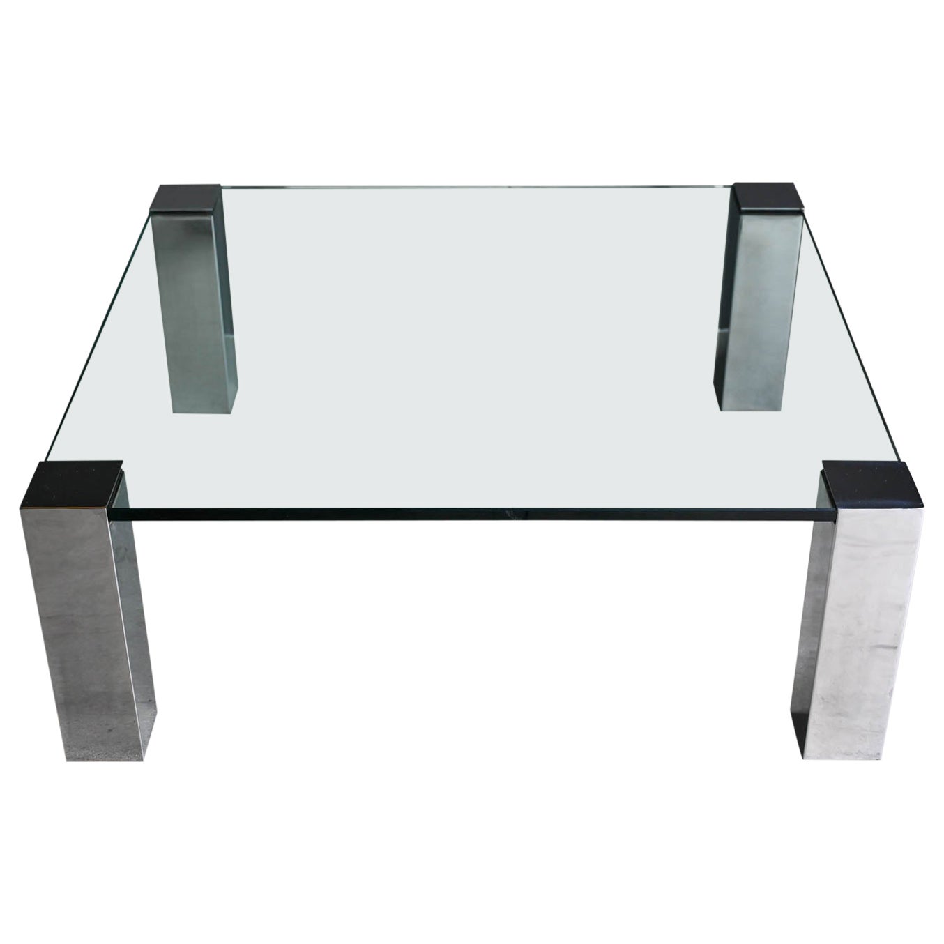 Chrome and Glass Coffee Table by Willy Rizzo for Cidue, Italy ca. 1970 For Sale