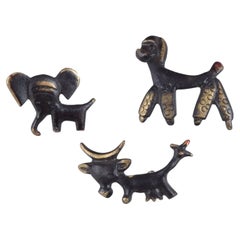 Walter Bosse (1904-1979), Austria. Tres figuritas de bronce en miniatura. Años 30/40