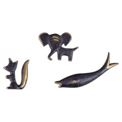 Walter Bosse,  Austria. Tres figuritas de bronce en miniatura. Años 30/40
