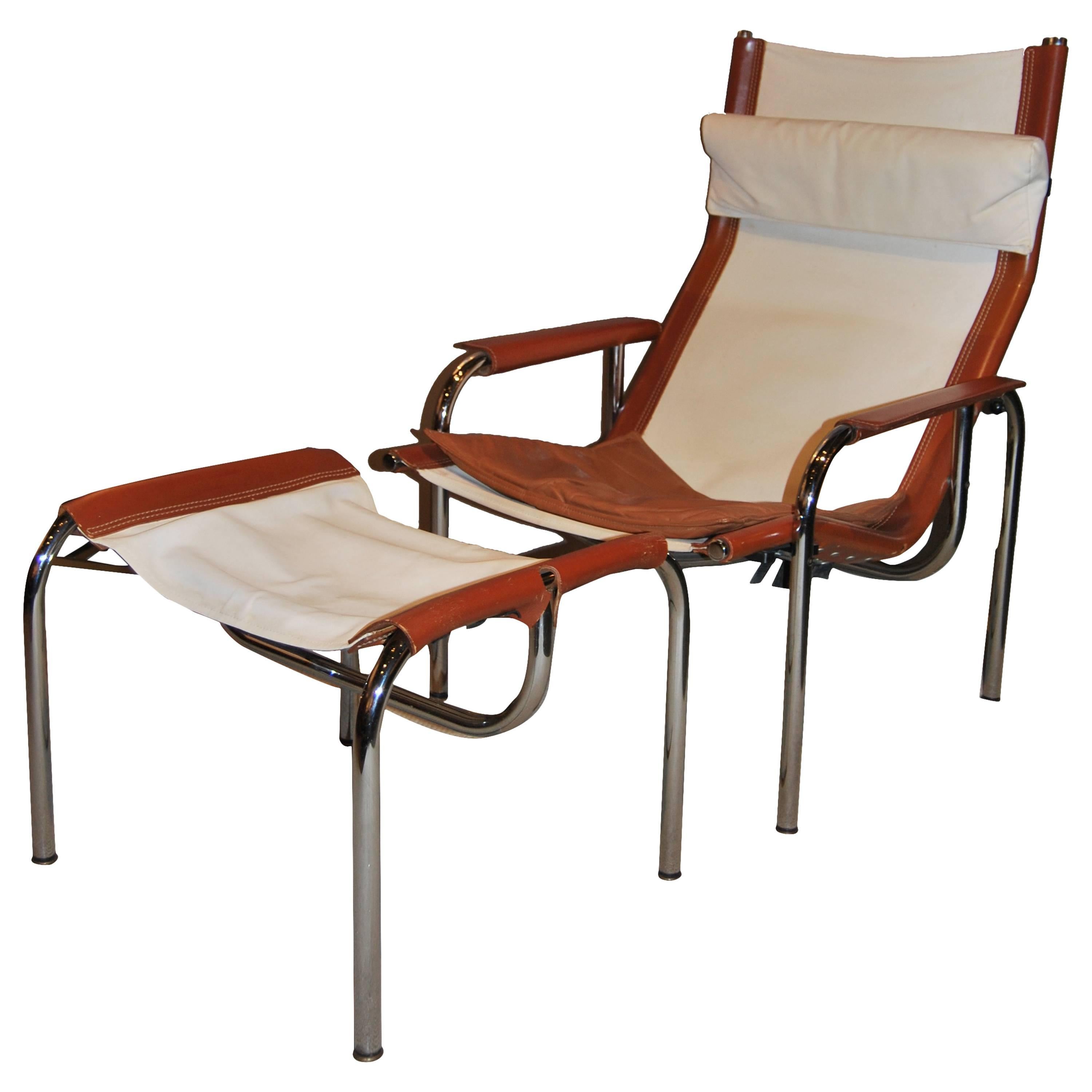 Hans Eichenberger Lounge Chair and Ottoman, Switzerland, 1960s For Sale