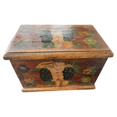 Caja de fruta y decoración floral original pintada del s. XIX