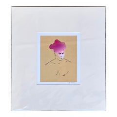 Contemporary Hand Signed Original Print of Color Study of Man