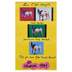 Affiche vintage originale Yves Saint Laurent LOVE 1991  