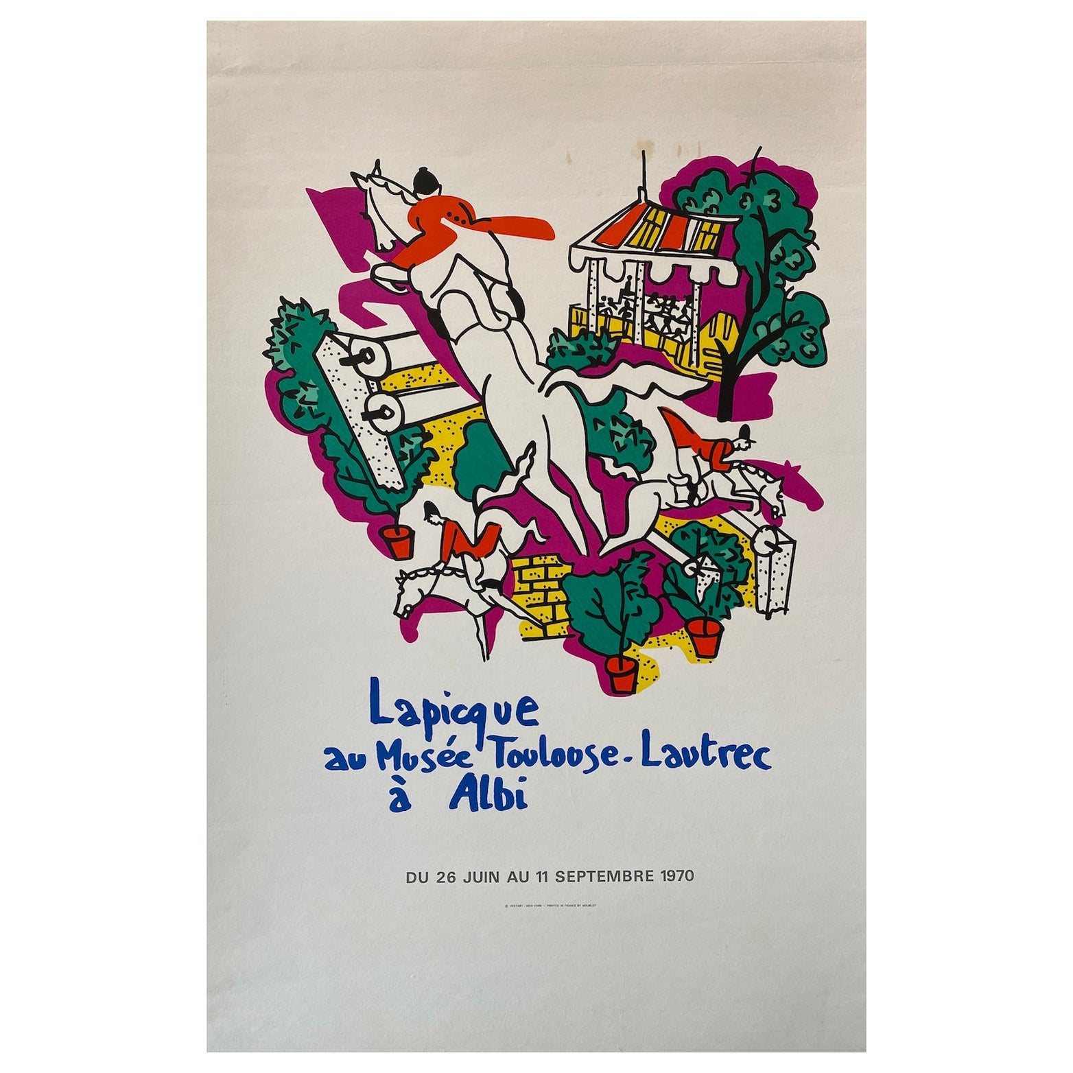 Mid-century Modern Original Art & Exhibition Poster, Charles Lapicque 1970  For Sale
