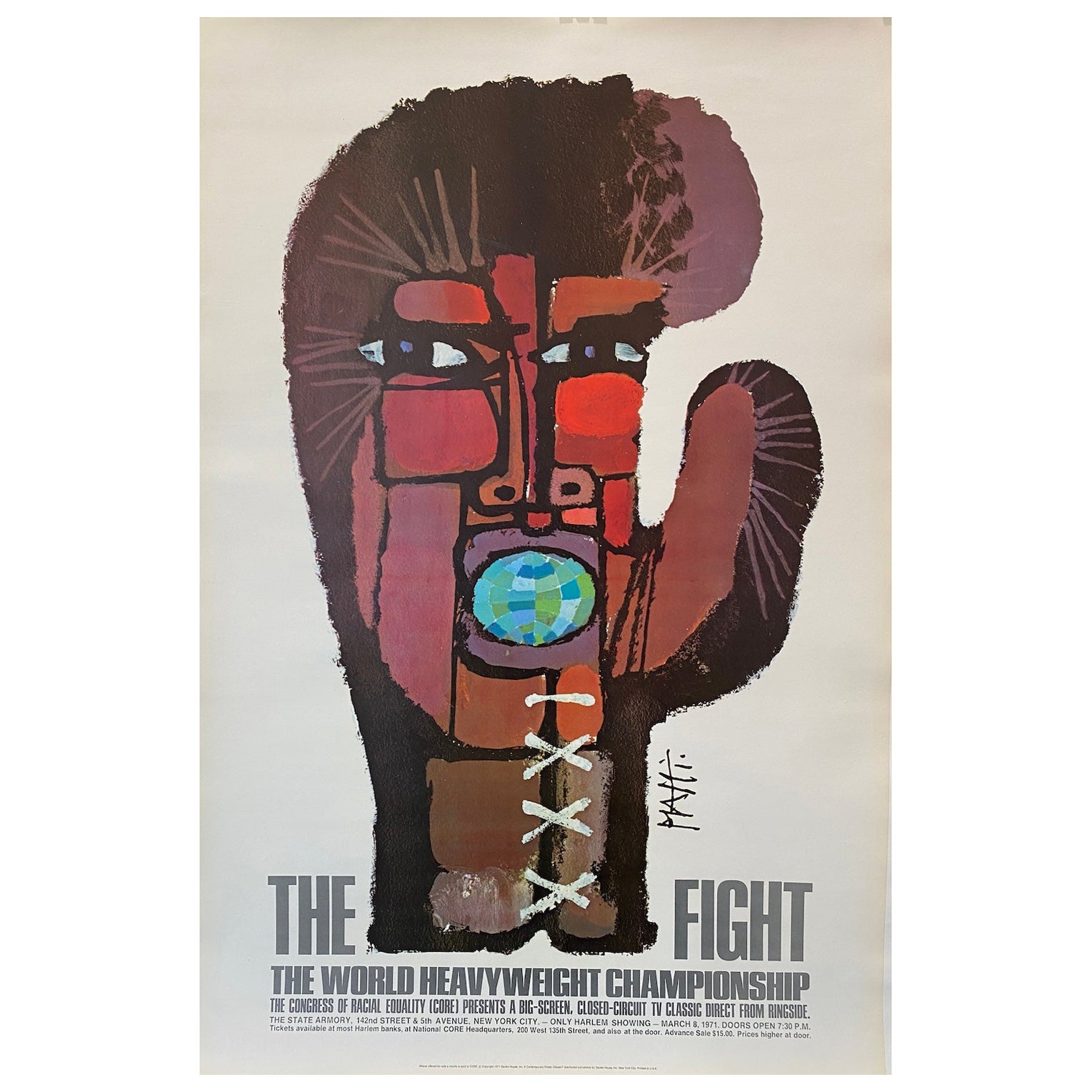 Muhammad Ali 'THE WORLD HEAVYWEIGHT CHAMPIONSHIP' Original Vintage Poster, 1971