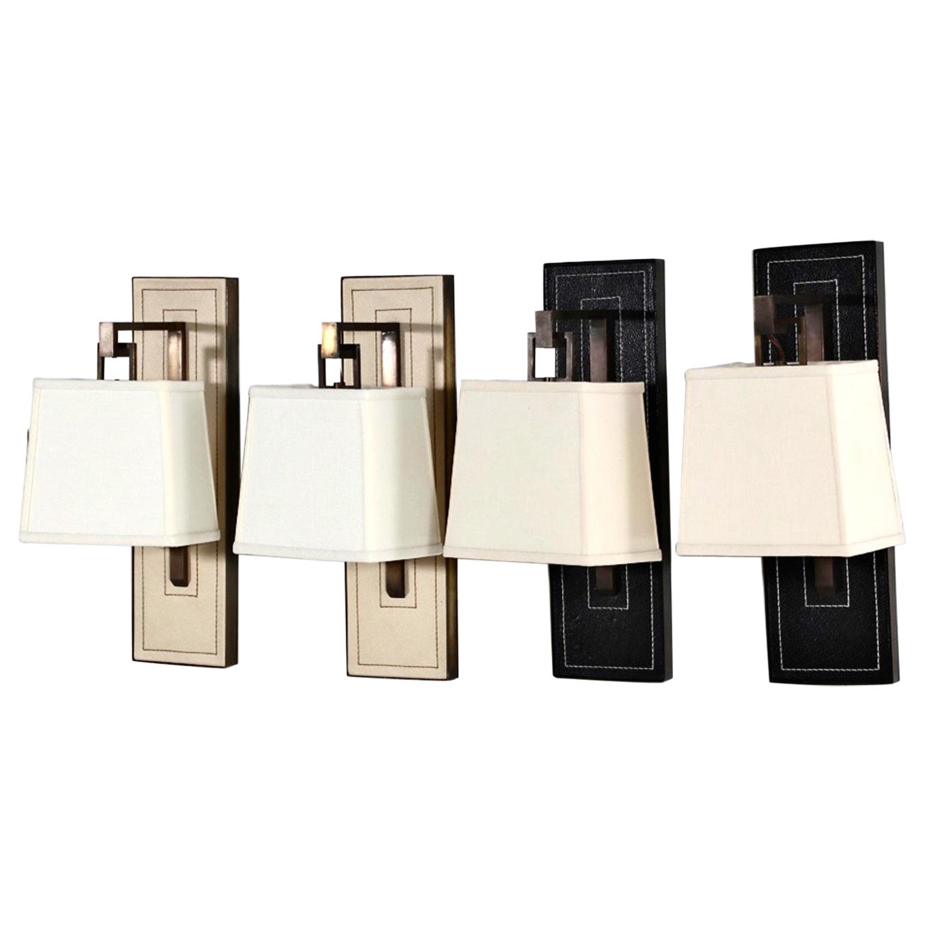 Appliques en cuir et laiton Paul Marra en vente