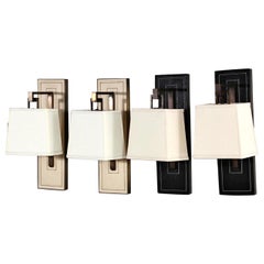 Paul Marra Leather and Brass Sconces