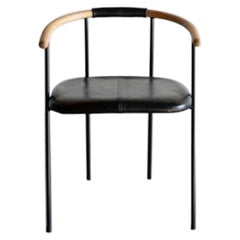 Cleo Dining Chair (Black Leather Armless)