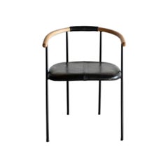 Cleo Dining Chair (Honey Leather in Black)