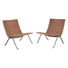 Vintage 1st Edition Pair of 'PK22' Chairs by Poul Kjærholm for E. Kold Christensen, 1958