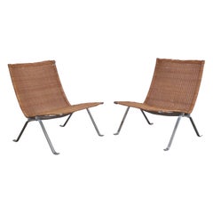 1st Edition Pair of 'PK22' Chairs by Poul Kjærholm for E. Kold Christensen, 1958