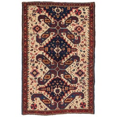 3'6''x5'2'' Antique Caucasian Seichur Rug, Circa 1880