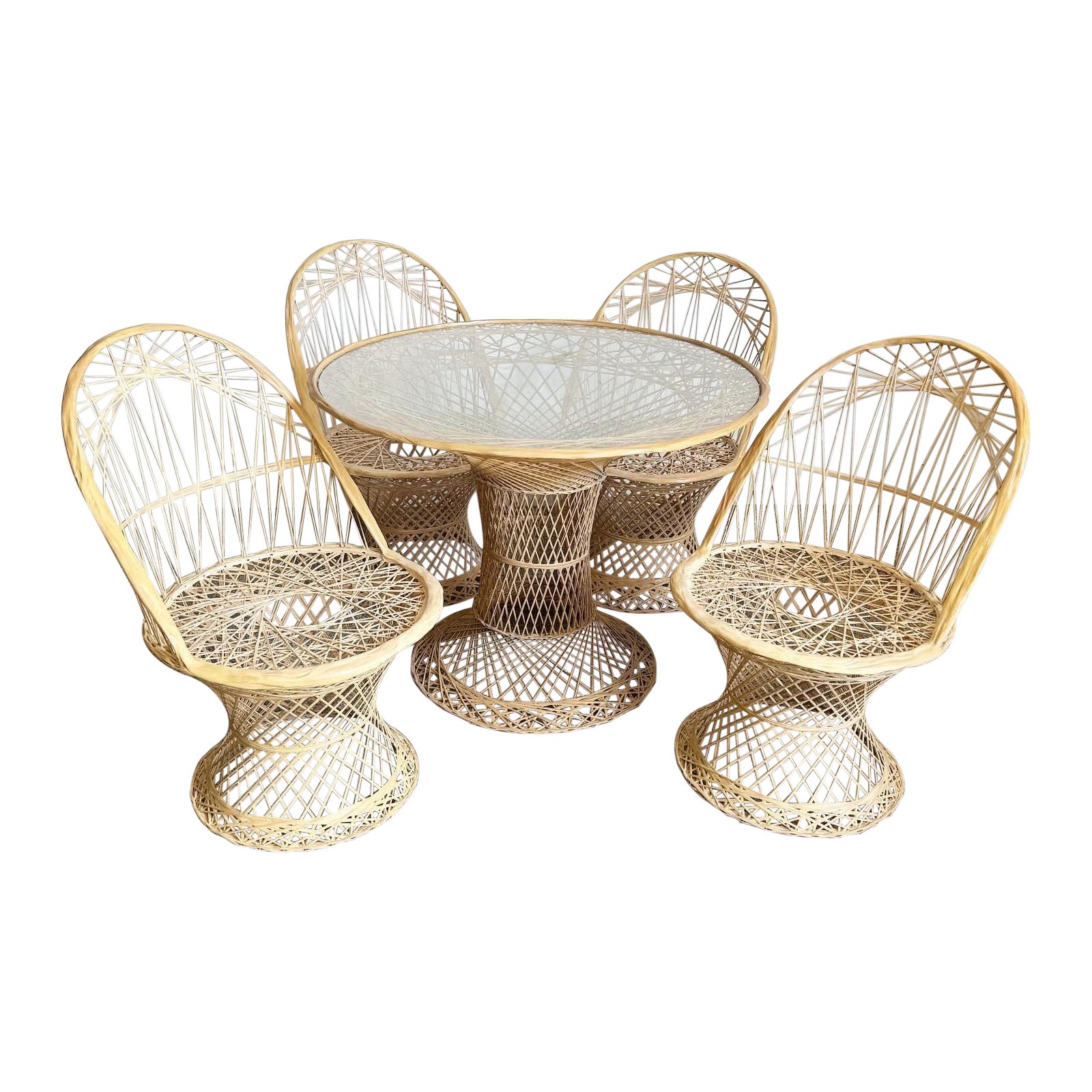 Mid Century Modern Russell Woodard Spun Fiber Glass Dining Set - 5 Pieces For Sale