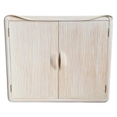Boho Chic White Washed Ribbon Pencil Reed Cabinet/Sideboard