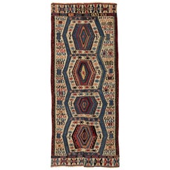 5'x12'3'' Antiguo Kilim Otomano de Aydın / Turquía, Ca 1800